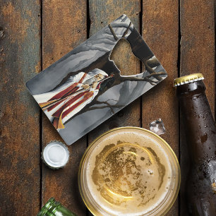 Abrebotellas De Tarjeta De Crédito Brujo Blanco Místico Cuervo Árbol de Roble Fantasí
