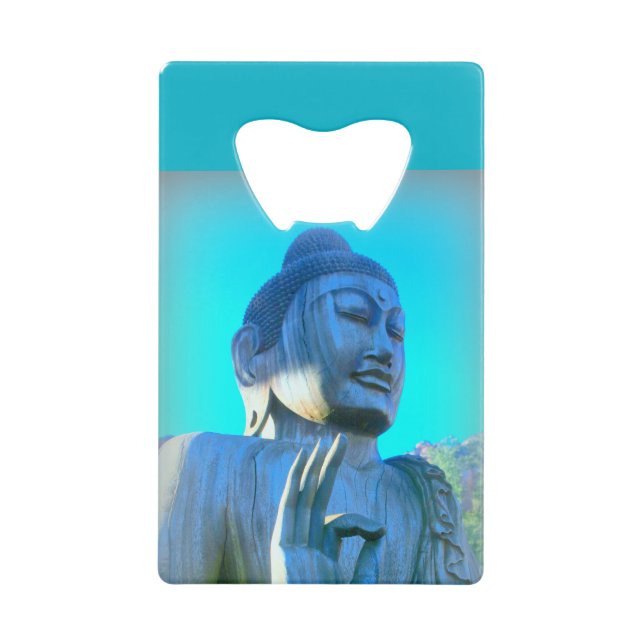 Abrebotellas De Tarjeta De Crédito buddha azul (Anverso)