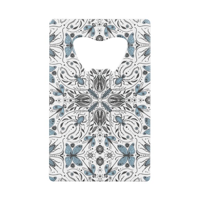 Abrebotellas De Tarjeta De Crédito Bugs, negro y azul (Anverso)