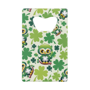 Abrebotellas De Tarjeta De Crédito Búho Bebé Lindo Dibujo Animado de San Patricio