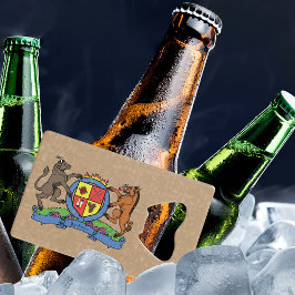 Abrebotellas De Tarjeta De Crédito Bull y Boar Rampant Escudo de armas