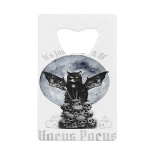Abrebotellas De Tarjeta De Crédito Bunch of Hocus Pocus Black Cat Art Illustration Fu