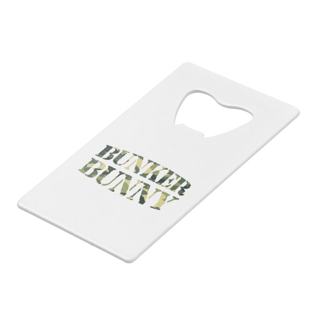 ABREBOTELLAS DE TARJETA DE CRÉDITO BUNKER BUNNY CAMO / CAMOUFLAJE (Ángulo frontal)