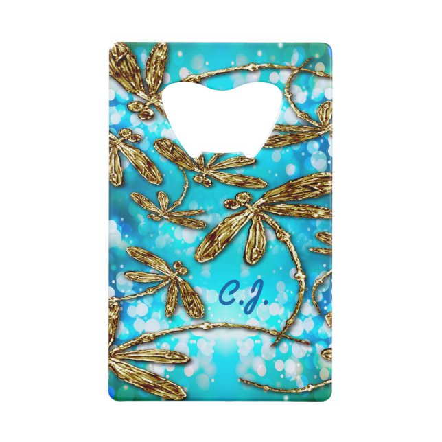 Abrebotellas De Tarjeta De Crédito Burbujas de vuelo de Dragonfly (Reverso)