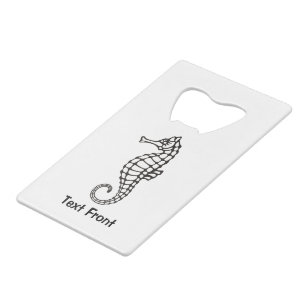 Abrebotellas De Tarjeta De Crédito Caballo de mar negro