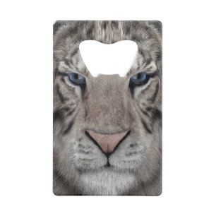 Abrebotellas De Tarjeta De Crédito Cabeza de Tigre Blanco Estética de Vida Silvestre