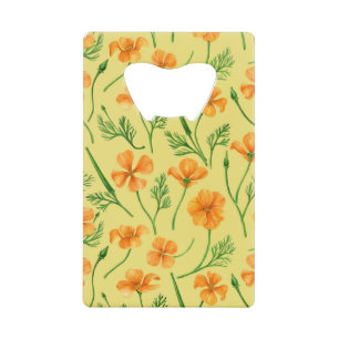 Abrebotellas De Tarjeta De Crédito Cachorros de California, flores de verano, volunta
