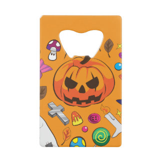 Abrebotellas De Tarjeta De Crédito Calabaza de Halloween Jack O Lantern