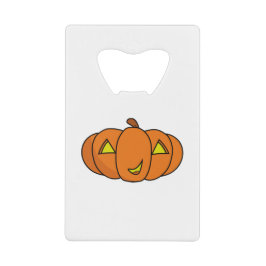 Abrebotellas De Tarjeta De Crédito Calabaza de Halloween sonriente