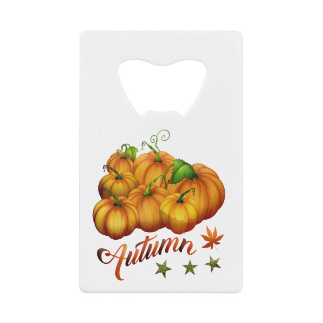 Abrebotellas De Tarjeta De Crédito Calabazas de otoño (Anverso)