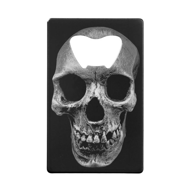 Abrebotellas De Tarjeta De Crédito Calavera (Anverso)