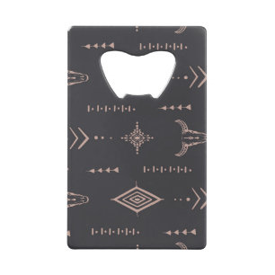 Abrebotellas De Tarjeta De Crédito Calavera de toros de Boho, de etnia transparente.