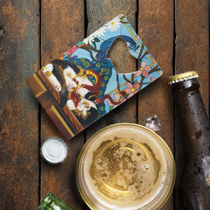 Abrebotellas De Tarjeta De Crédito Calico Cat Dragon Red