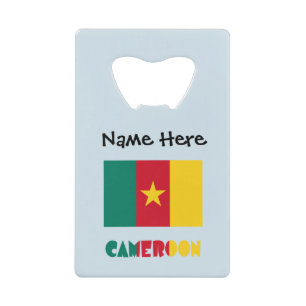 Abrebotellas De Tarjeta De Crédito Camerún Bandera Camerunesa Negra Personalizada 