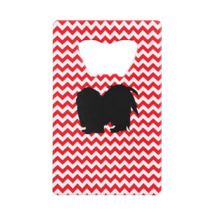 Abrebotellas De Tarjeta De Crédito Camión Rojo Chevron Con Silhouette Shih Tzu