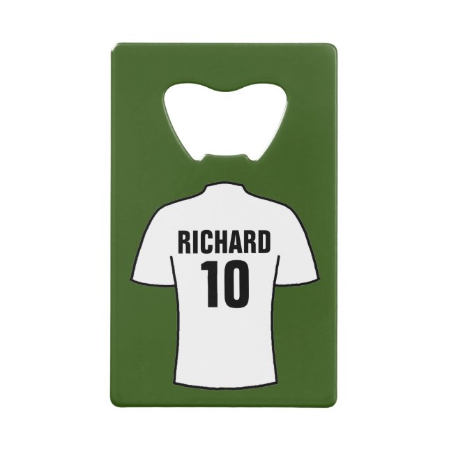 Abrebotellas De Tarjeta De Crédito Camisas de fútbol en blanco (Anverso)