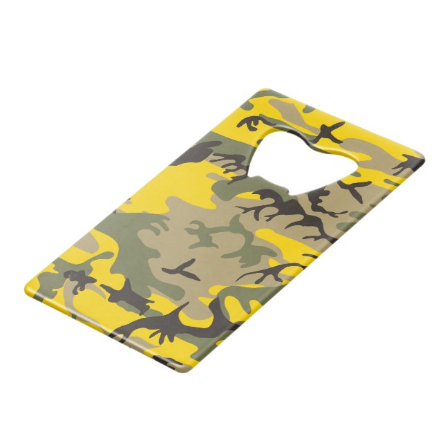 Abrebotellas De Tarjeta De Crédito Camuflaje amarillo y verde, ejército, ejército (Ángulo frontal)