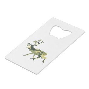 Abrebotellas De Tarjeta De Crédito Camuflaje de bosque de reno / caribú
