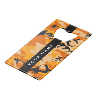 Abrebotellas De Tarjeta De Crédito Camuflaje naranja Su nombre Personaliza