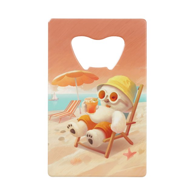 Abrebotellas De Tarjeta De Crédito Canto sonriente - Modo playa activado (Anverso)