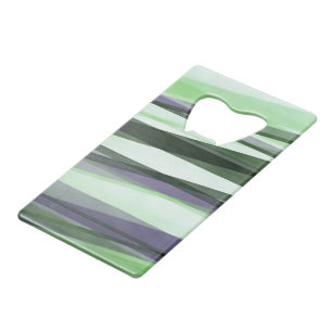 Abrebotellas De Tarjeta De Crédito Capas semitransparentes en lima verde y lavanda