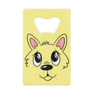 Abrebotellas De Tarjeta De Crédito Cara de Perro Feliz