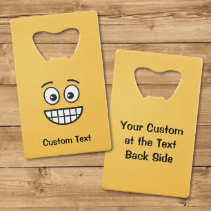 Abrebotellas De Tarjeta De Crédito Cara sonriente con ojos abiertos