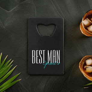 Abrebotellas De Tarjeta De Crédito Cartas en negrita "Mejor Hombre" Fiesta de Bodas P