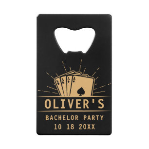 Abrebotellas De Tarjeta De Crédito Casino de cartas de póquer de Bachelor Party moder