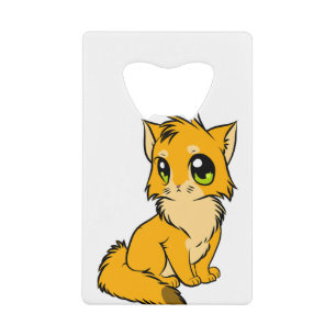 Abrebotellas De Tarjeta De Crédito Cat Anime Cute Kitten Figura Line Art