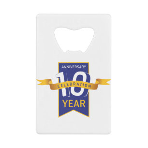 Abrebotellas De Tarjeta De Crédito Celebración del año del décimo aniversario