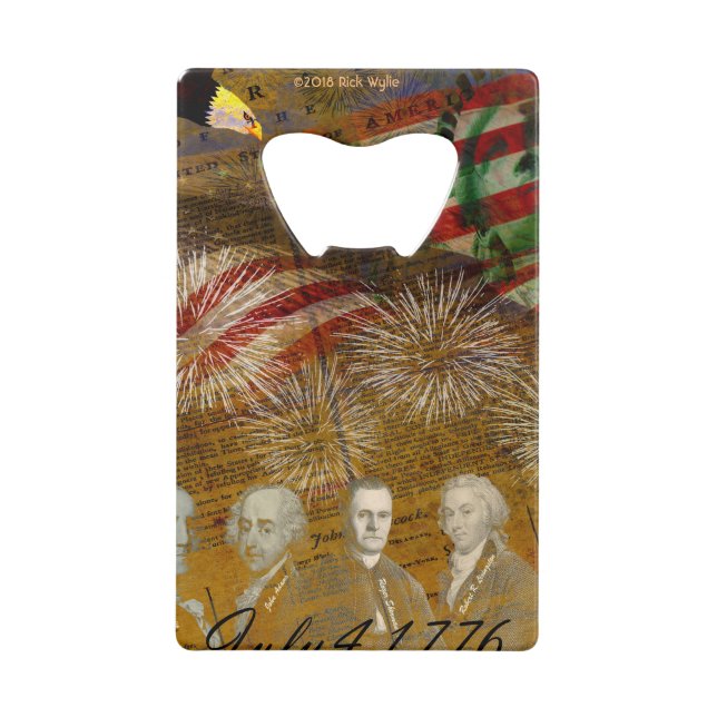 Abrebotellas De Tarjeta De Crédito Celebrar el Día de la Independencia (Anverso)
