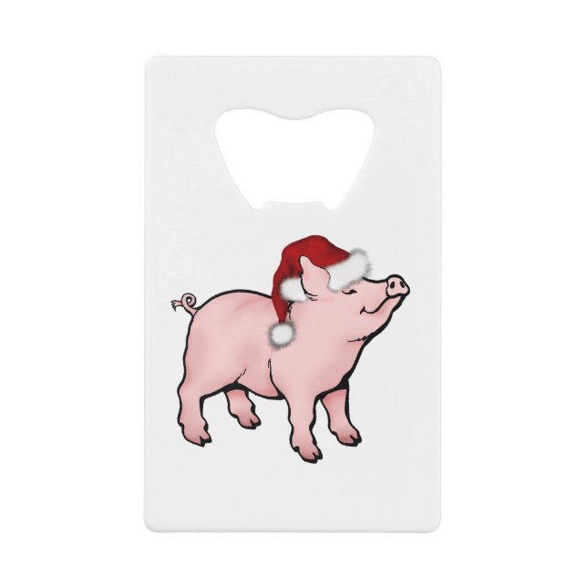 Abrebotellas De Tarjeta De Crédito cerdo santa (Anverso)