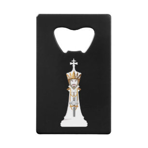 Abrebotellas De Tarjeta De Crédito Chess king / negro y blanco