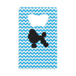Abrebotellas De Tarjeta De Crédito Chevron Azul Bebé Con Silhouette De Carne