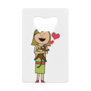Abrebotellas De Tarjeta De Crédito Chica de dibujo de gato personalizado Corazones ab