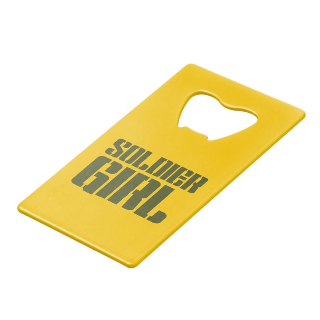 ABREBOTELLAS DE TARJETA DE CRÉDITO CHICA SOLDIER (Ángulo frontal)