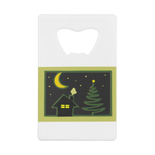 Abrebotellas De Tarjeta De Crédito Christmas tree snow