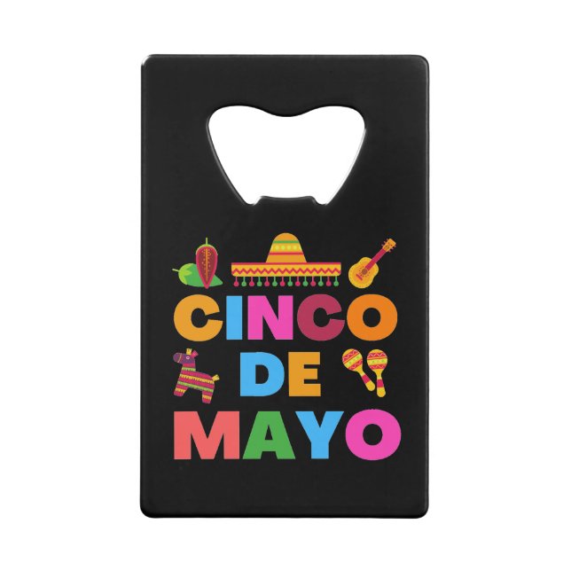 Abrebotellas De Tarjeta De Crédito Cinco de mayo (Anverso)