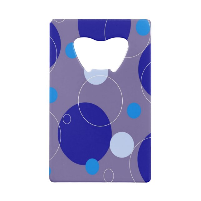 Abrebotellas De Tarjeta De Crédito Círculos azules retro y ovaciones Royal Periwinkle (Anverso)