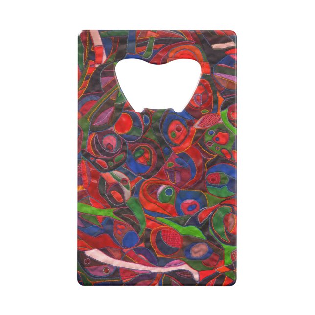 Abrebotellas De Tarjeta De Crédito Círculos rojos (Anverso)