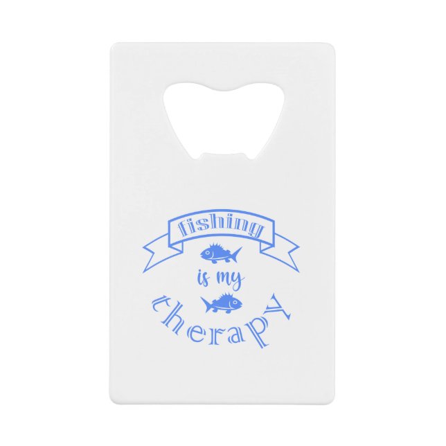 Abrebotellas De Tarjeta De Crédito Cita de la bandera Pesca es mi terapia (Anverso)