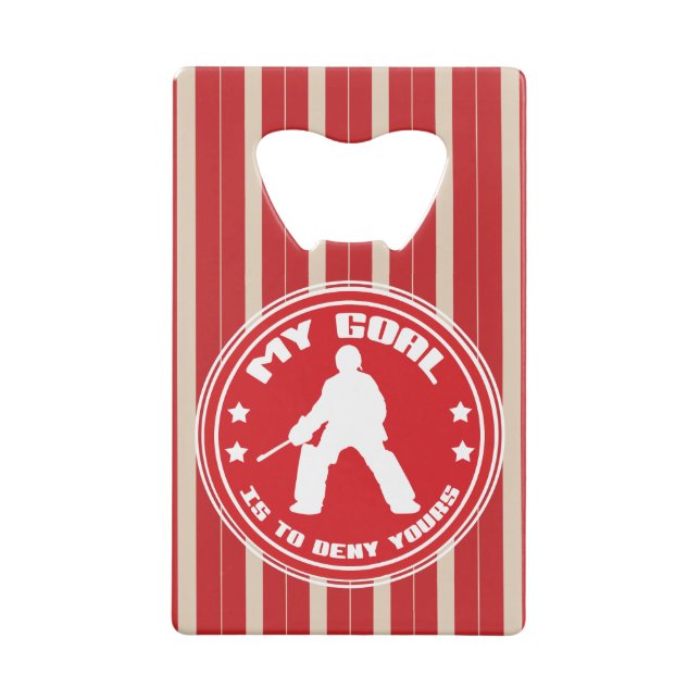 Abrebotellas De Tarjeta De Crédito Cita de portero de hockey sobre hierba (Reverso)