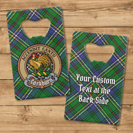 Abrebotellas De Tarjeta De Crédito Clan Cockburn Escudo sobre Tartán