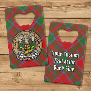 Abrebotellas De Tarjeta De Crédito Clan Drummond Escudo sobre Tartán