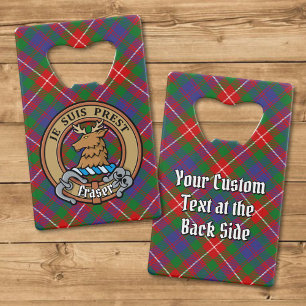 Abrebotellas De Tarjeta De Crédito Clan Fraser de Lovat Escudo sobre Tartán