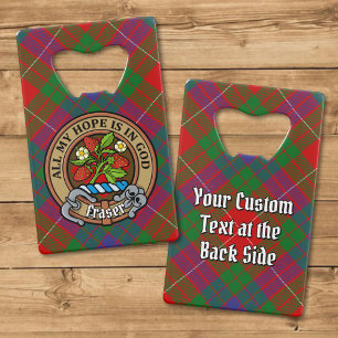 Abrebotellas De Tarjeta De Crédito Clan Fraser Escudo sobre Tartán