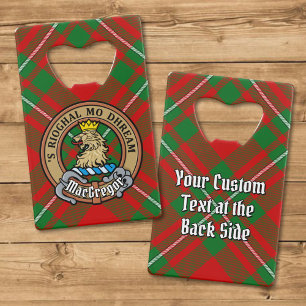 Abrebotellas De Tarjeta De Crédito Clan Gregor Escudo sobre Tartán