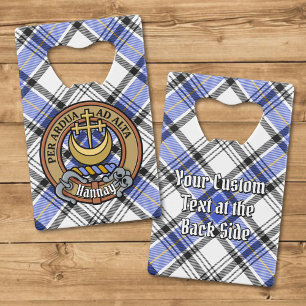 Abrebotellas De Tarjeta De Crédito Clan Hannay Escudo sobre Tartán