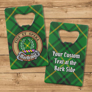Abrebotellas De Tarjeta De Crédito Clan MacArthur Escudo sobre Tartán